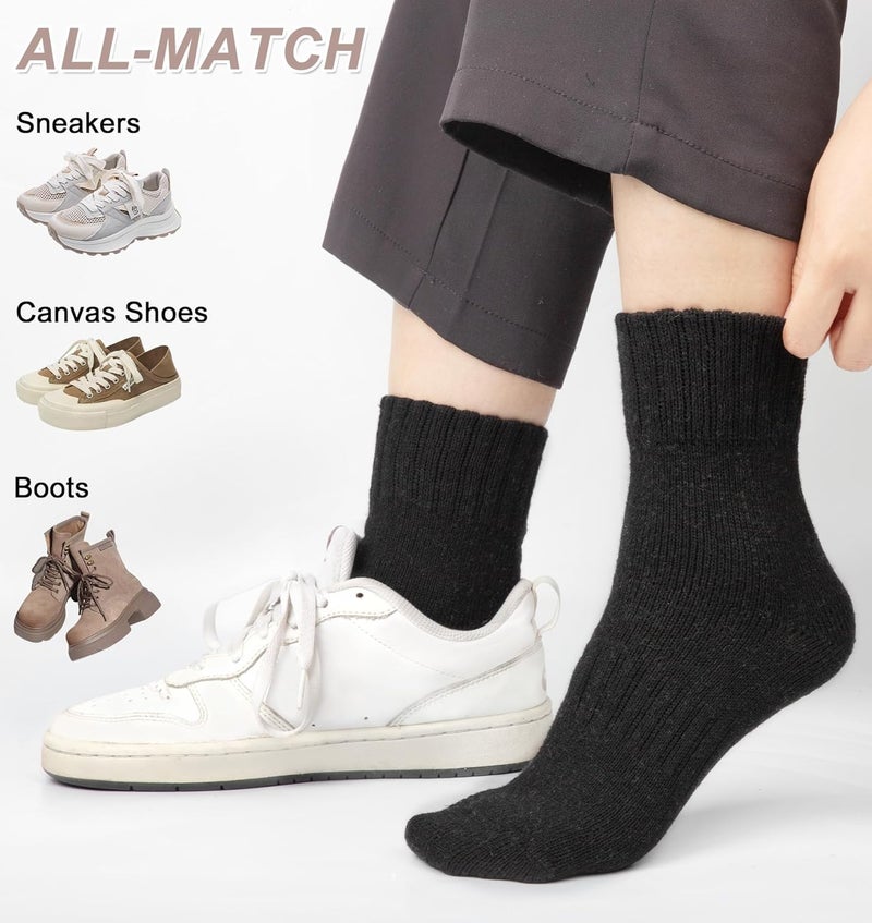 YSense Wool Socks for Women, Winter Boot Socks Stocking Stuffers Gifts for Women Warm Crew Hiking - Image 5